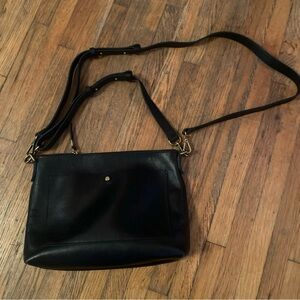 Madewell Transport Elegant Black Leather Crossbody/Shoulder Bag
